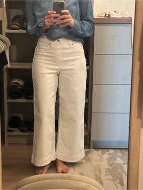 Spanx High-Rise Wide-Leg White Women's Jeans size Medium